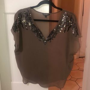 Express Sequined Chiffon Top